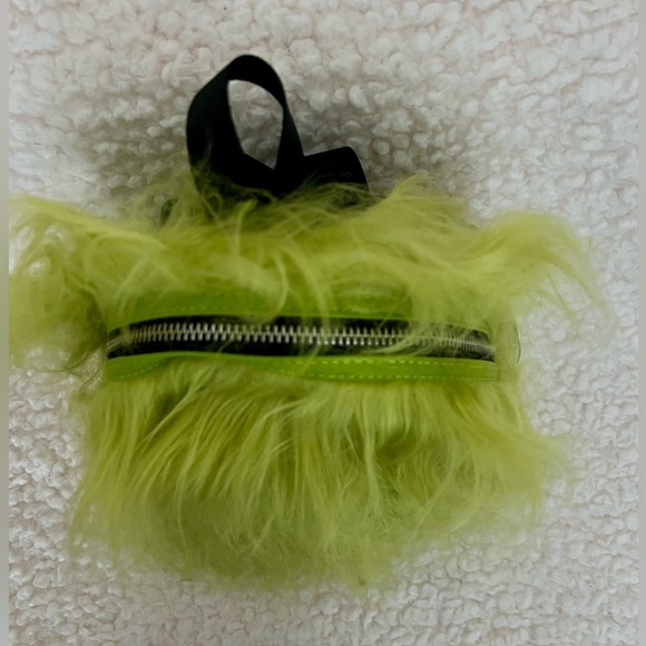 NWT Dolls Kill Current Mood Case of The Grumpies Fuzzy Backpack in Furry Green - Picture 8 of 16